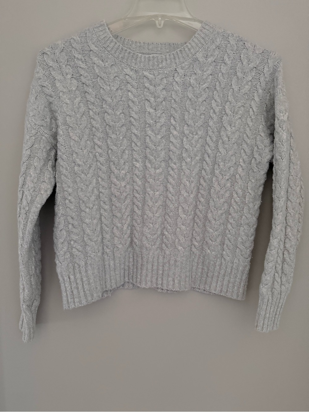 Joie Light Grey Cable Knit Crew Sweater
